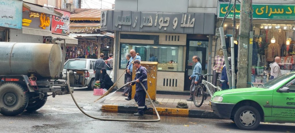 شستشوی معابر و نظافت باکس های آلوده